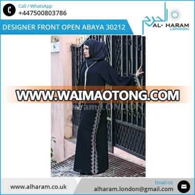 Premium Nida Fabric Women Dress Black Abaya